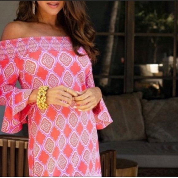 NWT CABANA LIFE Cora Geo Women's Off the Shoulder Dress size Medium - Picture 7 of 13